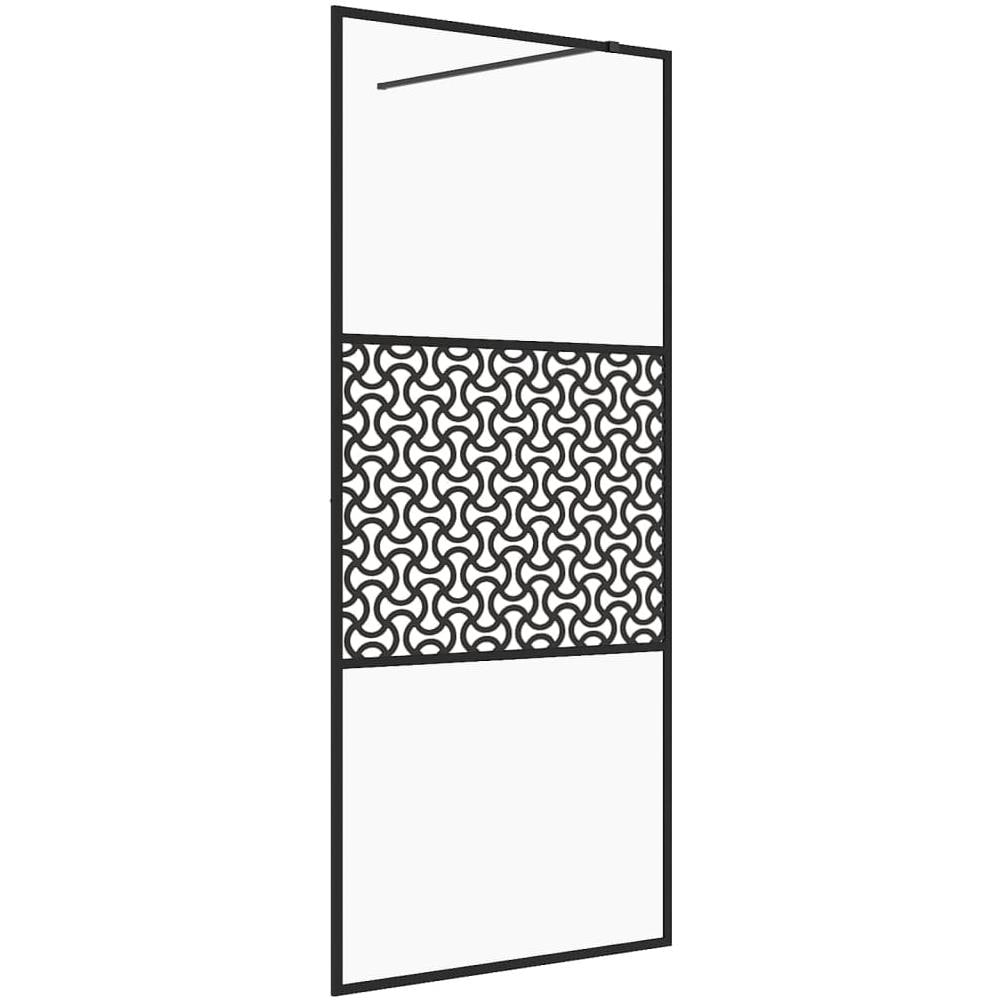 Parete Per Doccia Walk-in Vetro Trasparente Esg 80x195 Cm Nera - Foto 2