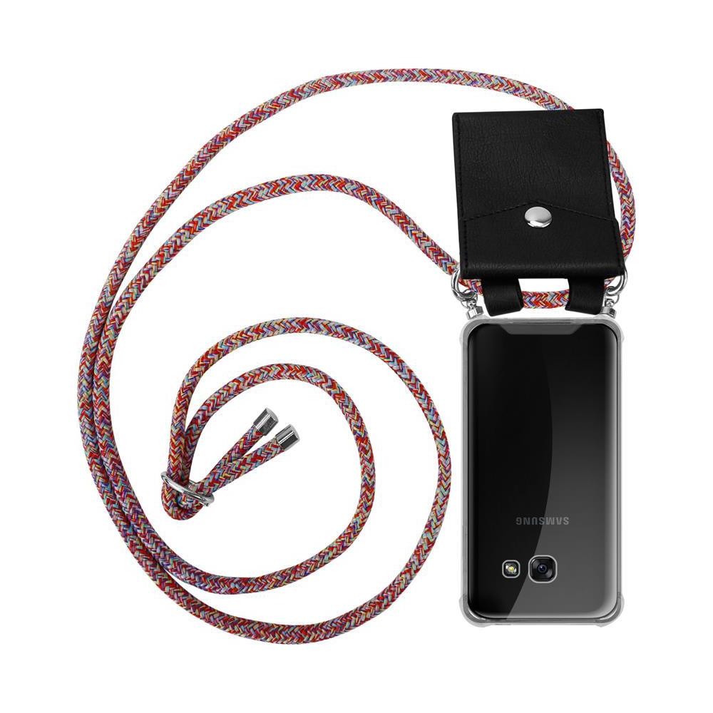 Catena Di Telefoni Cellulari Compatibile Con Samsung Galaxy A5 2017 In Colorful Parrot - Coperchio Protettivo In Silicone Con Anelli D'argento, Cinturino In Corda E Custodia Staccabile - Foto 1