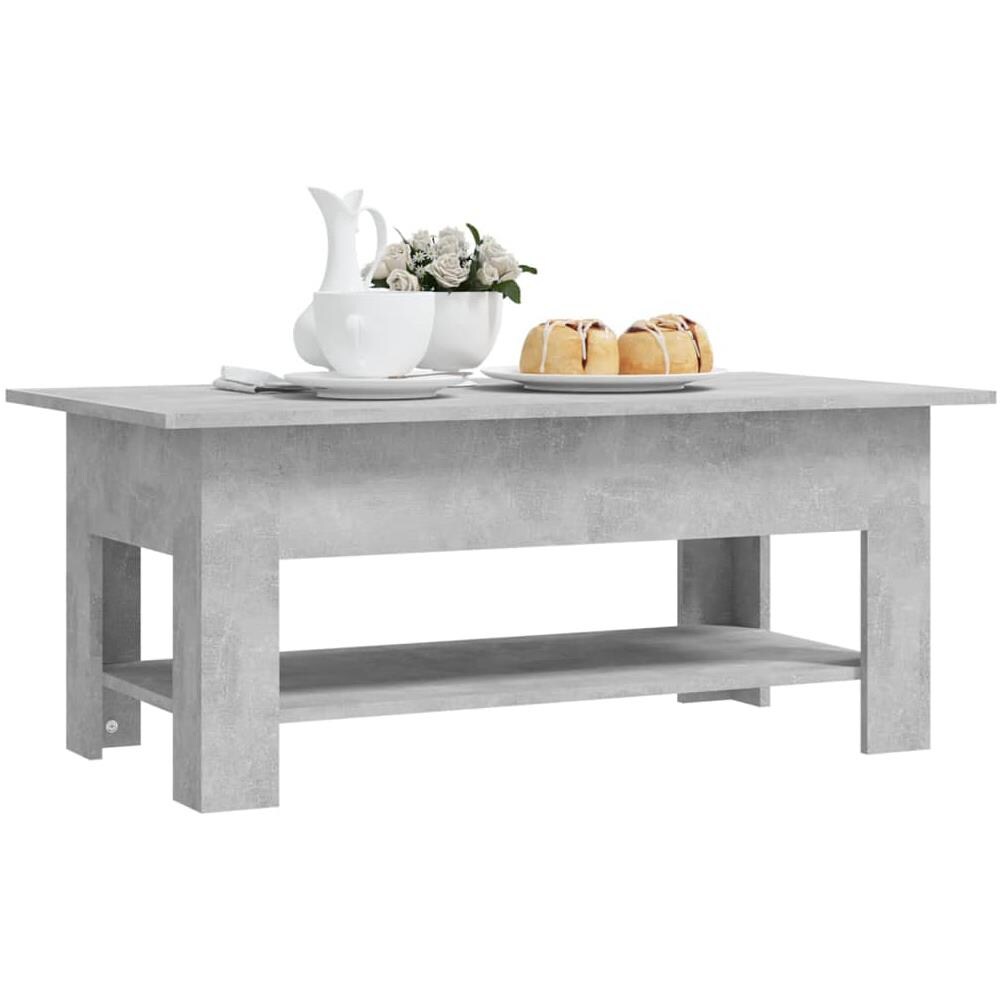 Tavolino da Salotto Grigio Cemento 102x55x42 cm in Truciolato - Foto 3
