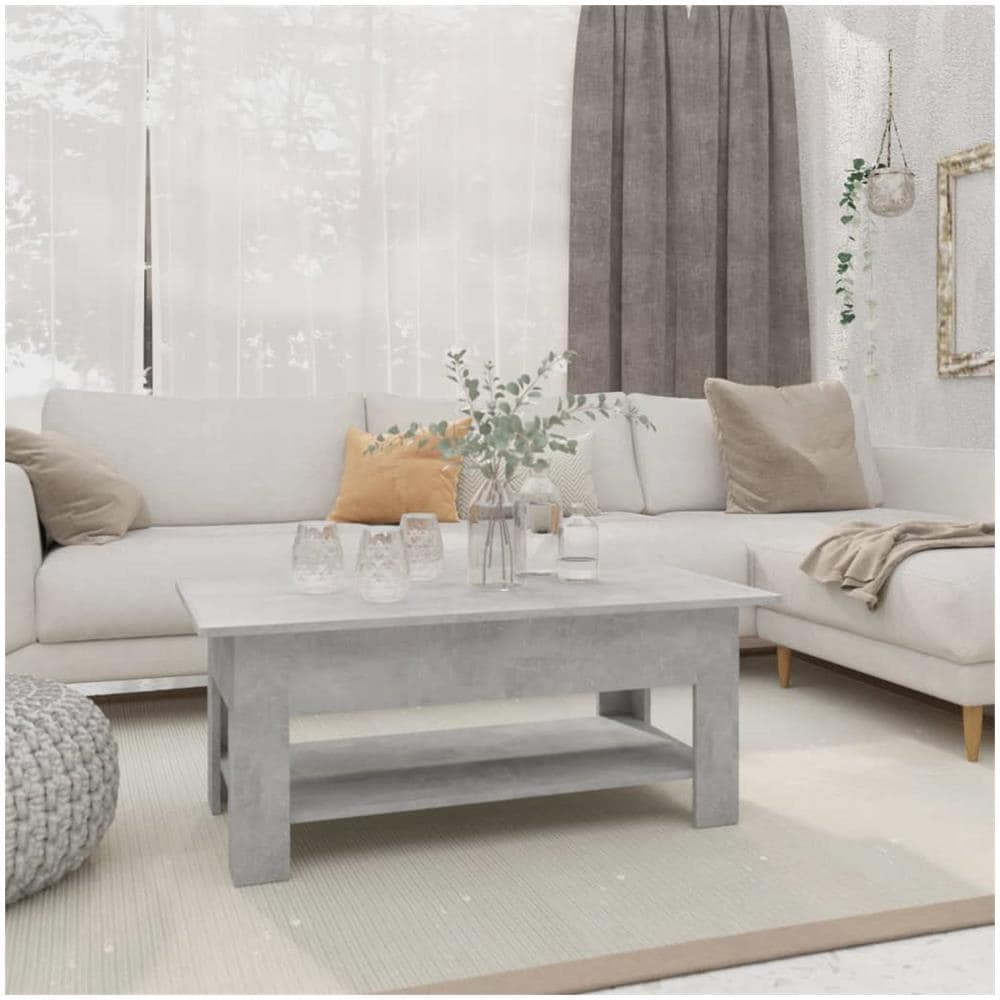 Tavolino da Salotto Grigio Cemento 102x55x42 cm in Truciolato - Foto 1