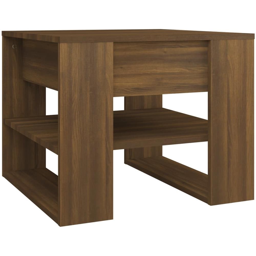 Tavolino Da Salotto Marrone 55,5x55x45 Cm Legno Multistrato - Foto 1