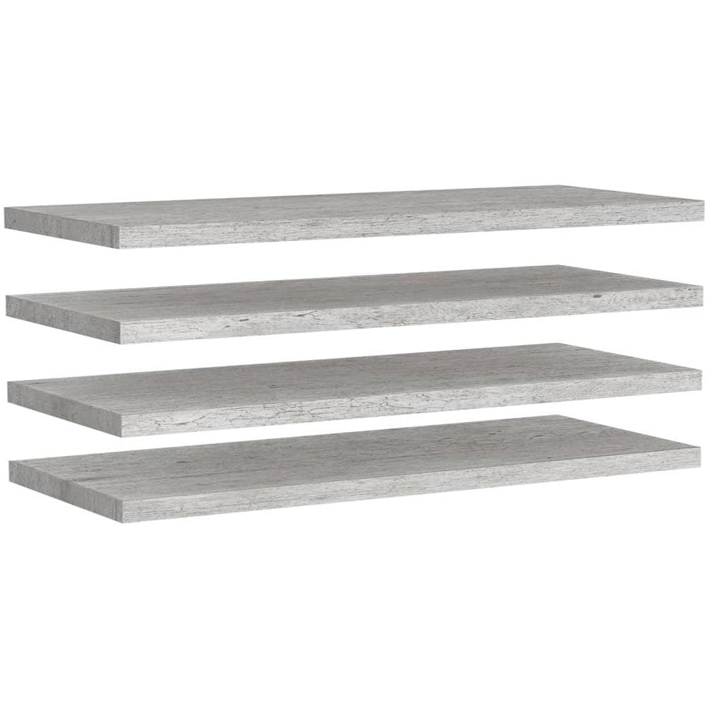 Scaffali A Parete 4 Pz Grigio Cemento 90x23,5x3,8 Cm In Mdf - Foto 2