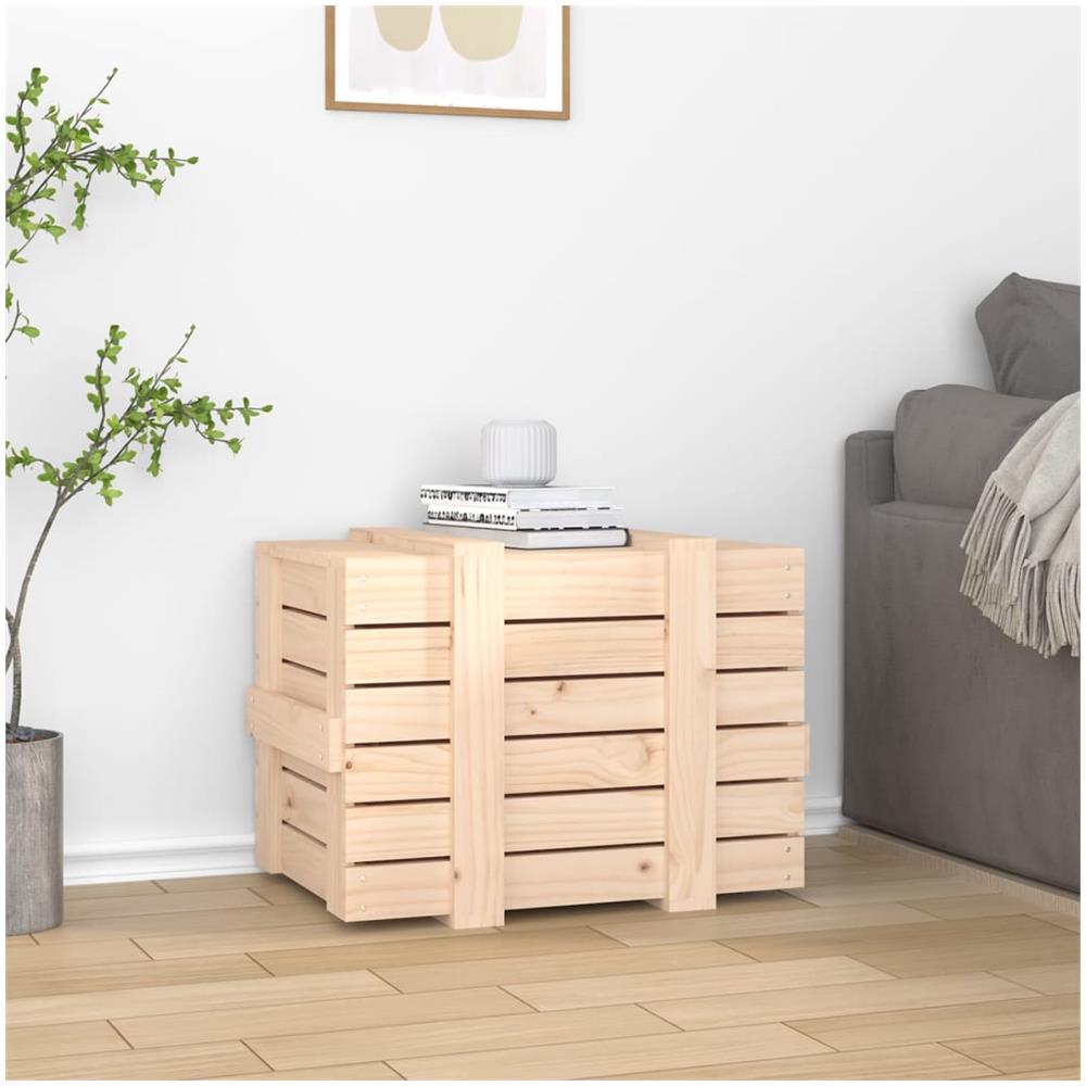 Contenitore Portaoggetti 58x40,5x42 Cm Legno Massello Di Pino - Foto 3