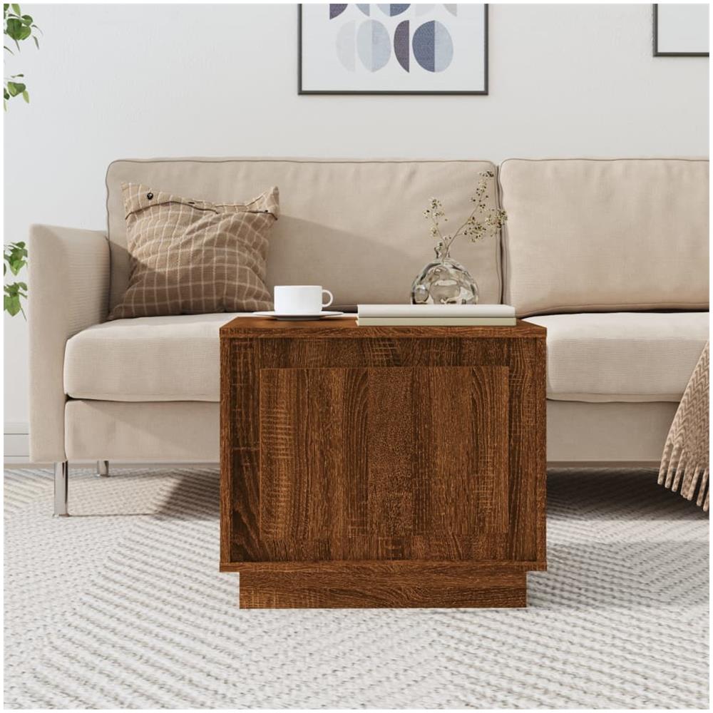 Tavolino Da Salotto Rovere Marrone 51x50x44cm Legno Multistrato - Foto 1