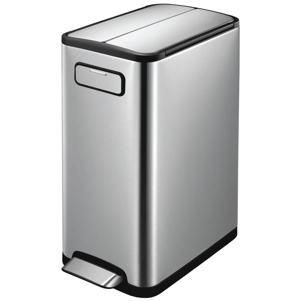 Pattumiera A Pedale Ecofly 2x20 L Argento Opaco - Foto 2