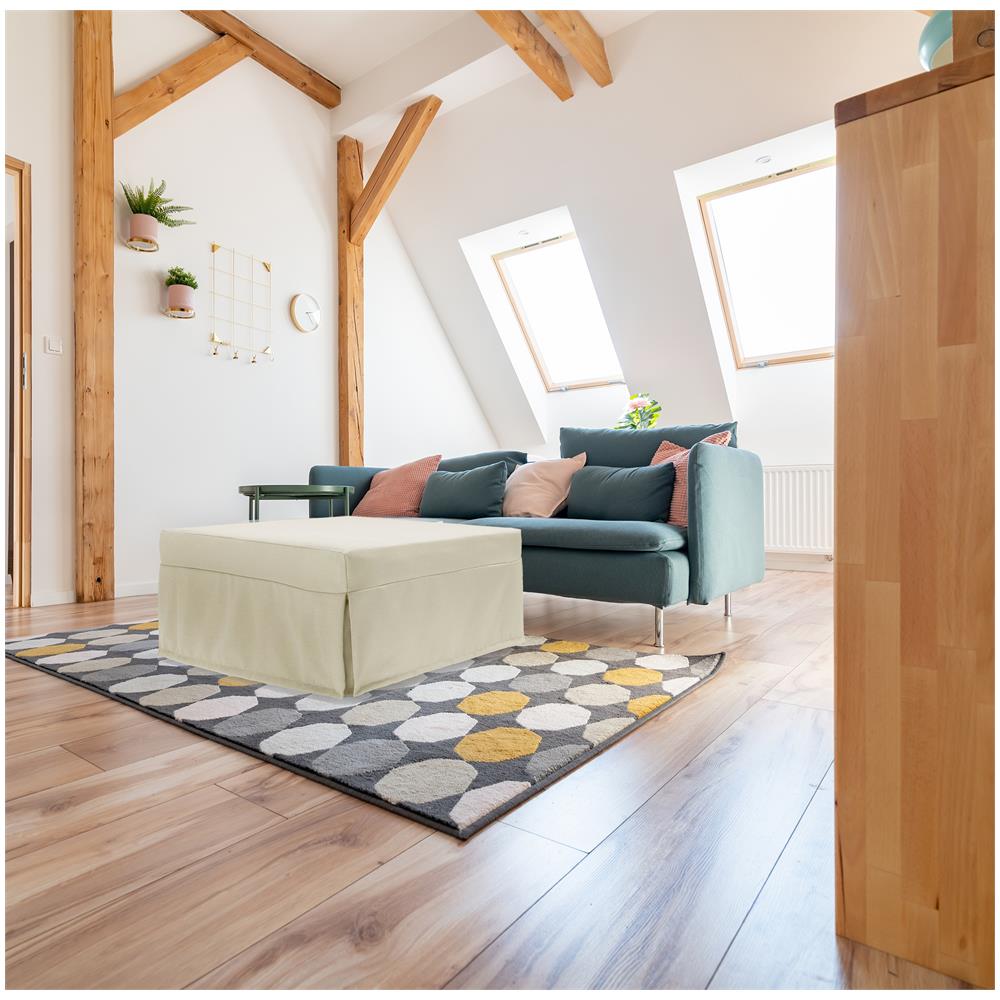 Letto Pieghevole Ancilla, Pouf Trasformabile In Letto Singolo, 100% Made In Italy, Pouf In Tessuto Da Soggiorno, Cm 80x80h45, Panna - Foto 1