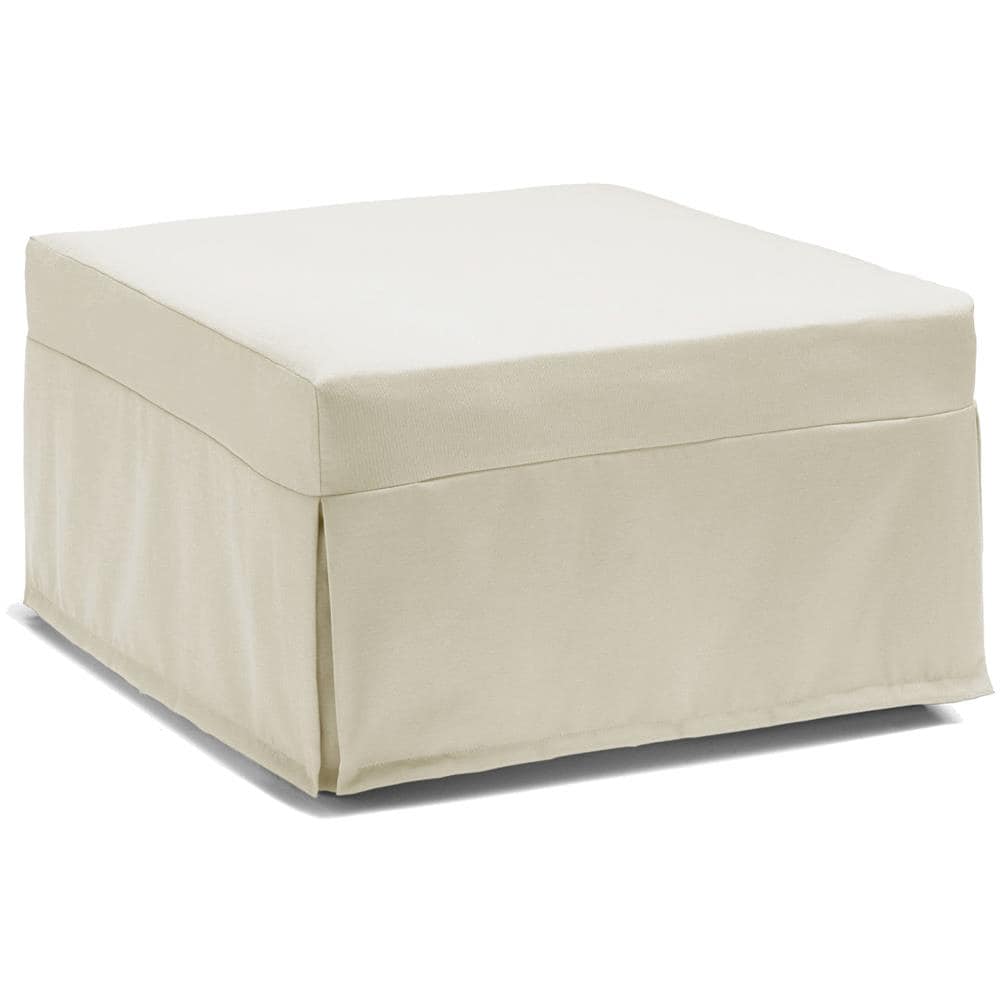 Letto Pieghevole Ancilla, Pouf Trasformabile In Letto Singolo, 100% Made In Italy, Pouf In Tessuto Da Soggiorno, Cm 80x80h45, Panna - Foto 2