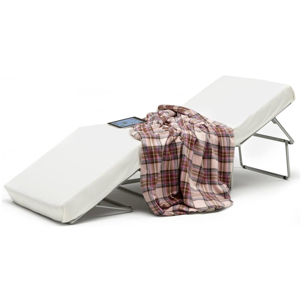 Letto Pieghevole Ancilla, Pouf Trasformabile In Letto Singolo, 100% Made In Italy, Pouf In Tessuto Da Soggiorno, Cm 80x80h45, Panna - Foto 4