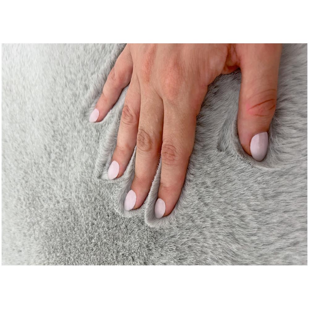 Tappeto Peloso In Pelliccia Ecologica Sagomato Modello Orsetto Varie Forme 140x180cm Perla - Foto 2