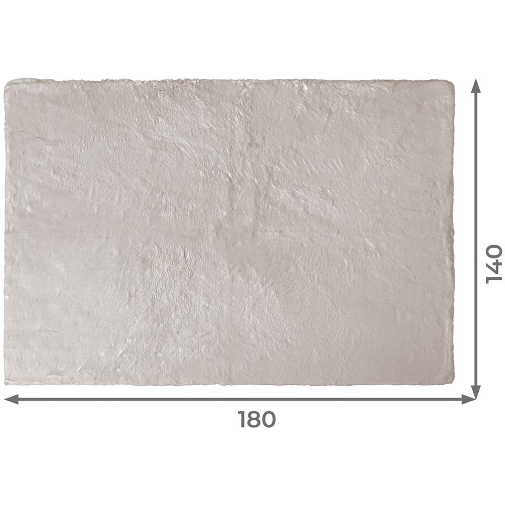 Tappeto Peloso In Pelliccia Ecologica Sagomato Modello Orsetto Varie Forme 140x180cm Perla - Foto 5