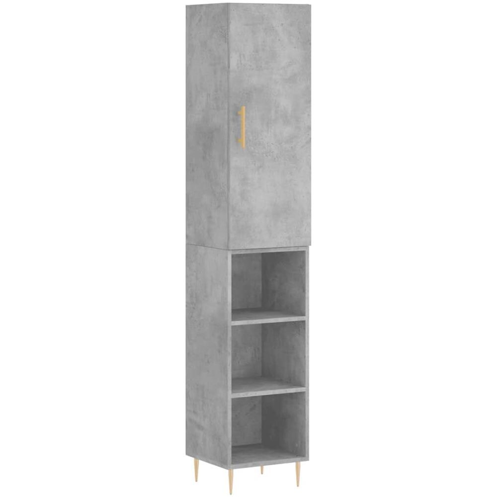 Credenza Grigio Cemento 34,5x34x180 Cm In Legno Multistrato - Foto 2