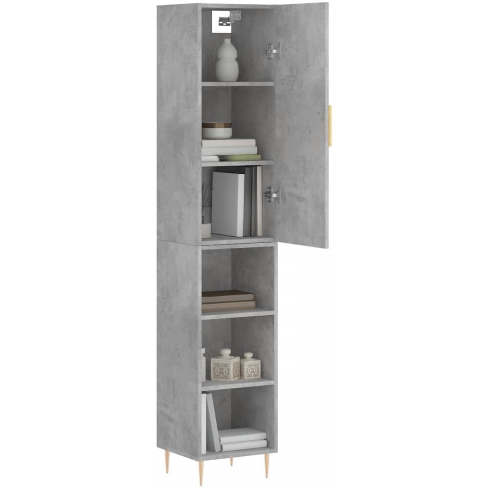 Credenza Grigio Cemento 34,5x34x180 Cm In Legno Multistrato - Foto 3