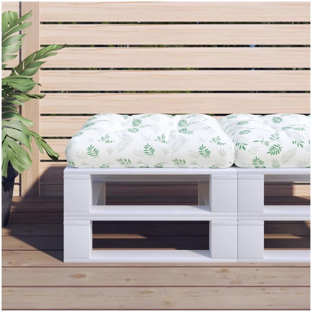 Cuscino Per Pallet Con Motivo A Foglie 50x50x12 Cm In Tessuto - Foto 1