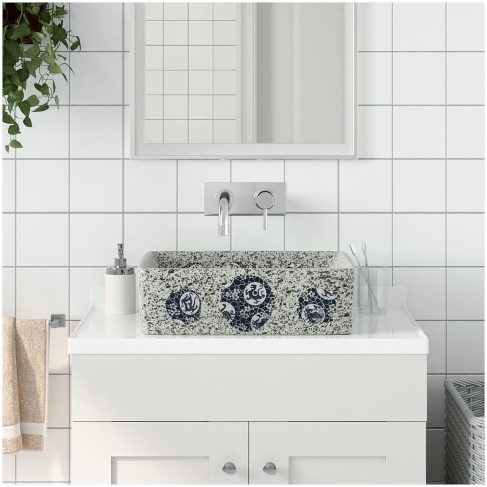 Lavabo Appoggio Multicolore Rettangolare 46x35,5x13 Cm Ceramica - Foto 1