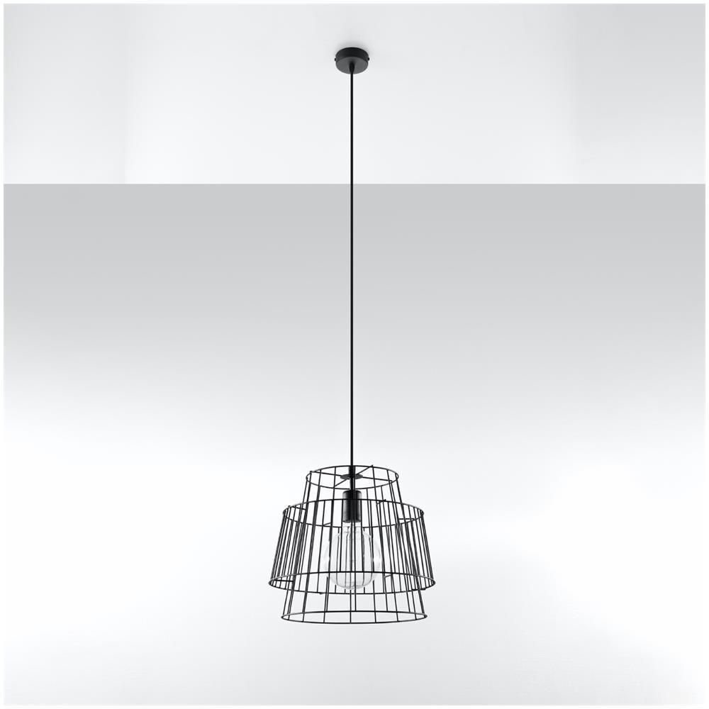 Sollux Lighting Lampada A Sospensione Gate Nero Sl.0663 - Industriale Lampade A Sospensione Nero 130x35x35 Cm - Foto 2