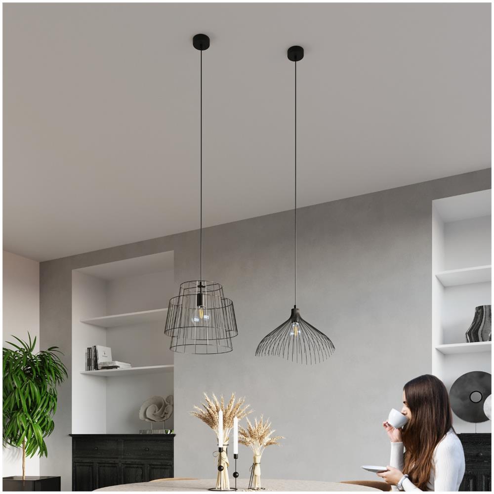Sollux Lighting Lampada A Sospensione Gate Nero Sl.0663 - Industriale Lampade A Sospensione Nero 130x35x35 Cm - Foto 7