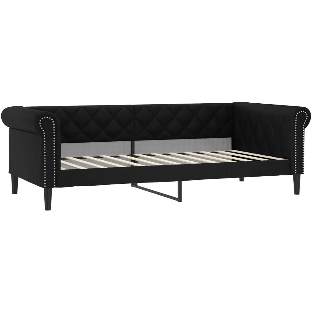 Letto Da Giorno Nero 100x200 Cm In Similpelle - Foto 1