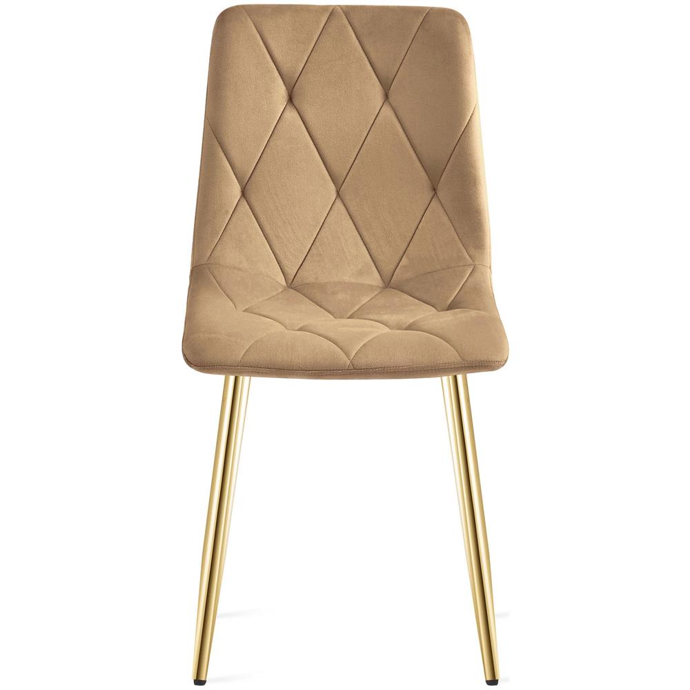 Sedia in velluto TYRA - Marrone con gambe dorate - Foto 2