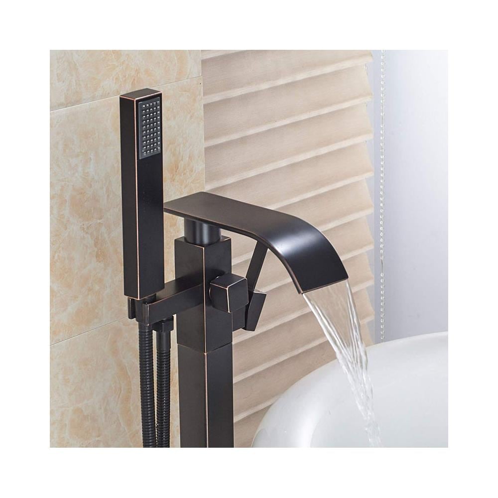 Rubinetto per vasca da bagno indipendente, Blackswan, tipo M17, modello nero anticato, misura 100 cm - Foto 4