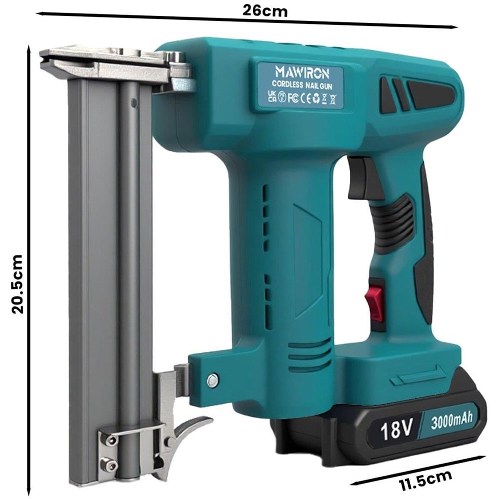 Chiodatrice Senza Fili, Chiodatrice Elettrica, Utensile Per Chiodatura Di Mobili E Cornici Decorativi, Dotata Di 1 Batteria Da 18v - Foto 4