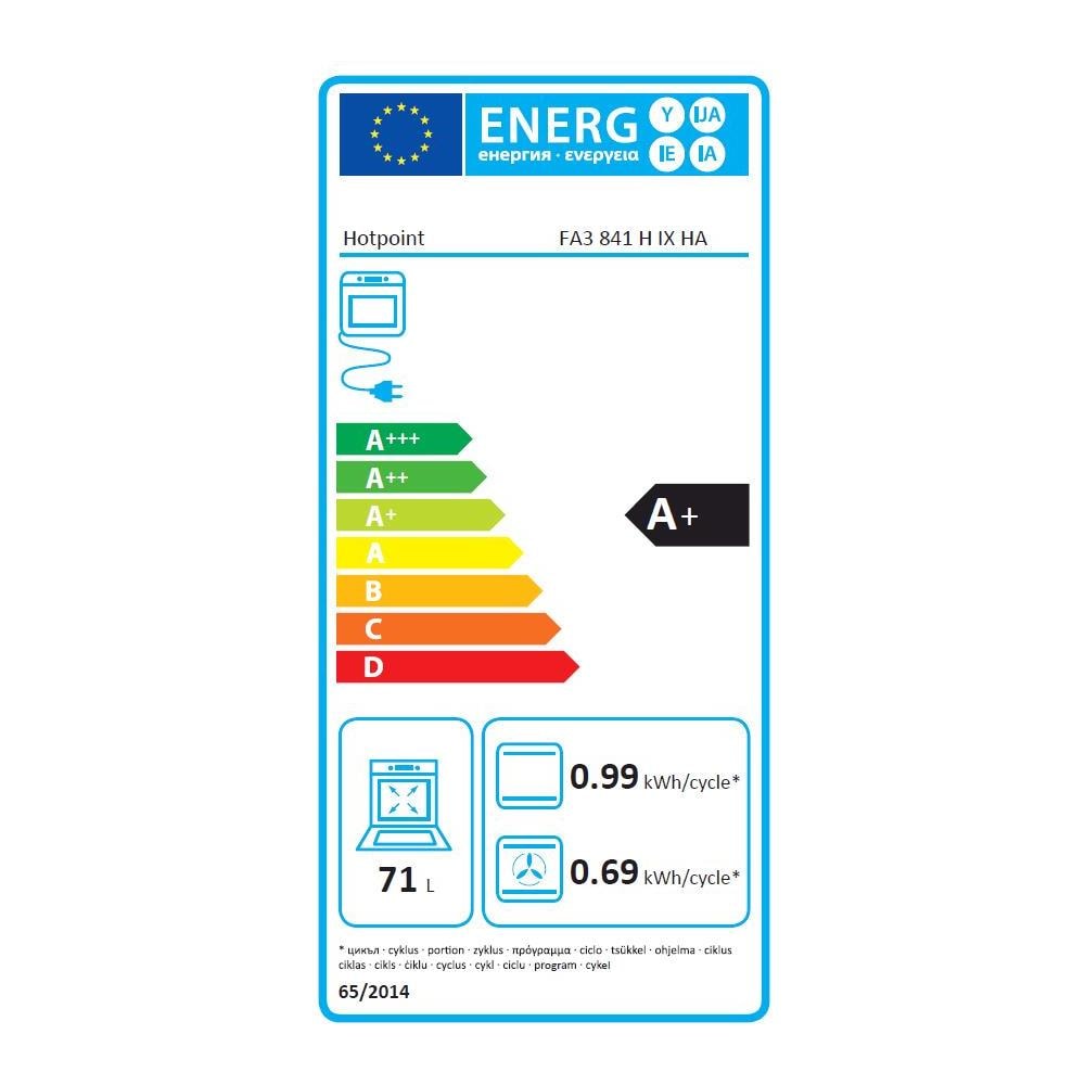 Forno Elettrico da Incasso 3AF 534 H IX HA Capacità 71 L Multifunzione Ventilato Pulizia a Vapore Potenza 3600 W Colore Nero /Inox - Foto 3