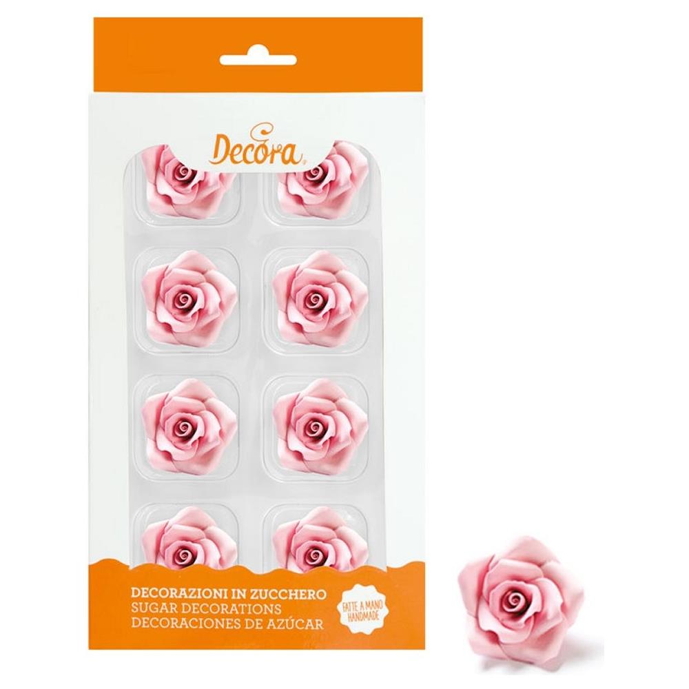 8 Rose Medie Rosa In Zucchero Ø 3,5 Cm - Foto 3