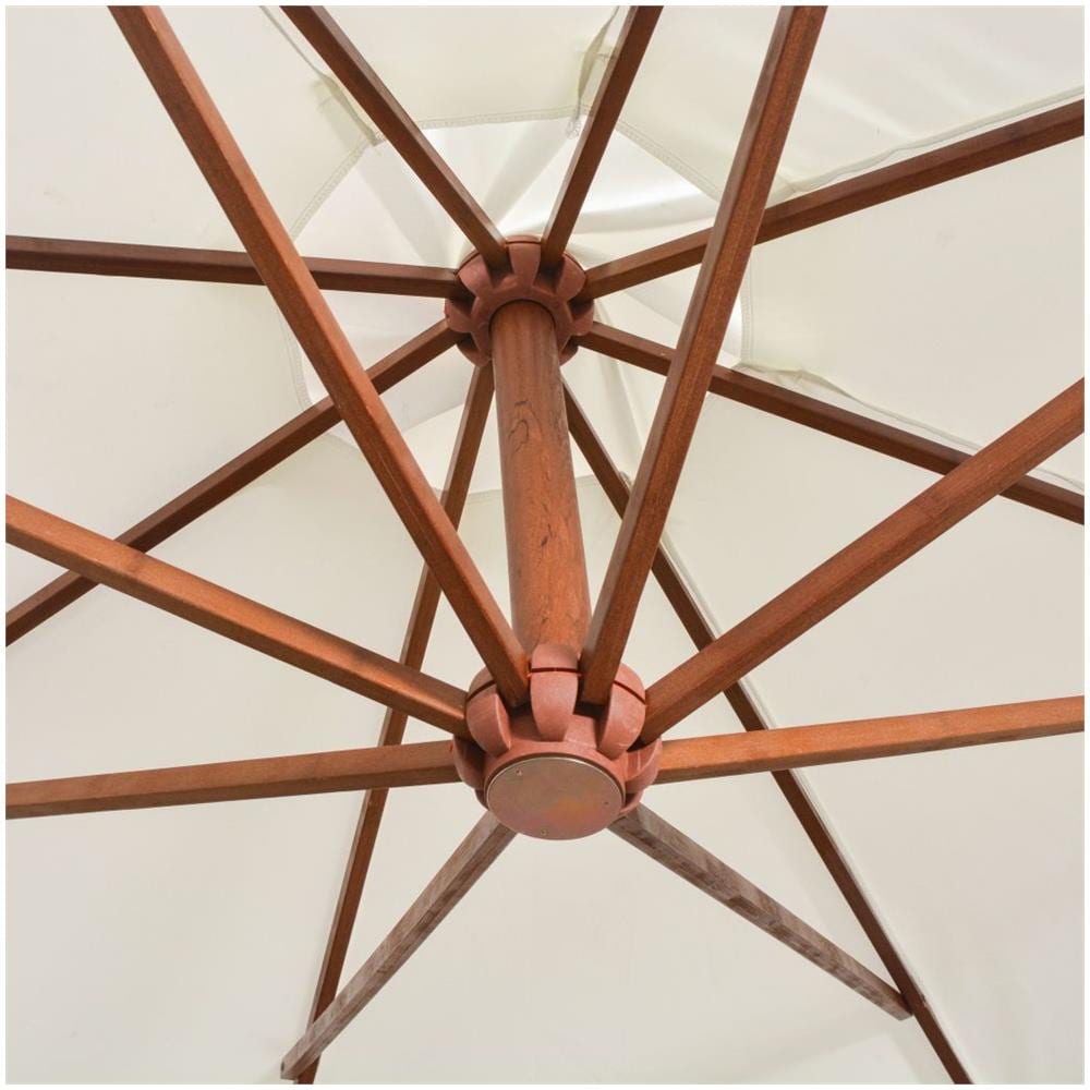 Ombrellone Pensile 350 Cm Palo In Legno Bianco - Foto 2