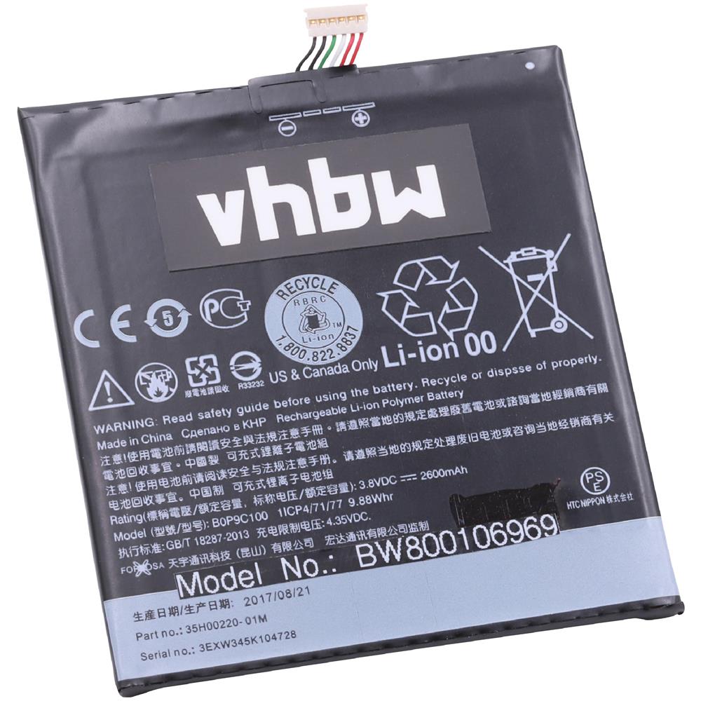 Batteria Per Cellulari E Smartphone Htc A5, D816w, Desire 816, Desire 816 Dual Sim, Desire 816w Sostituisce 35h00220-01m, B0p9c100 2600mah - Foto 2