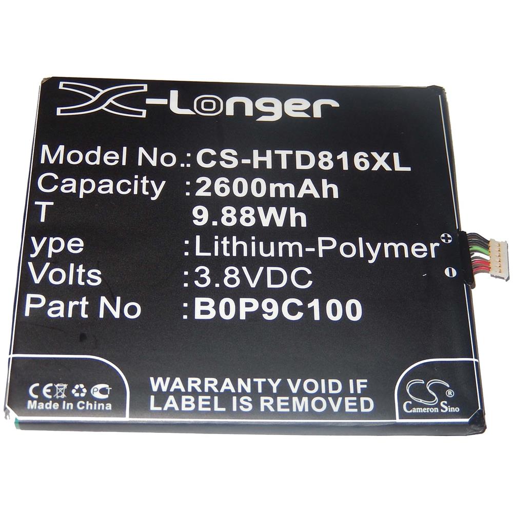 Batteria Per Cellulari E Smartphone Htc A5, D816w, Desire 816, Desire 816 Dual Sim, Desire 816w Sostituisce 35h00220-01m, B0p9c100 2600mah - Foto 1
