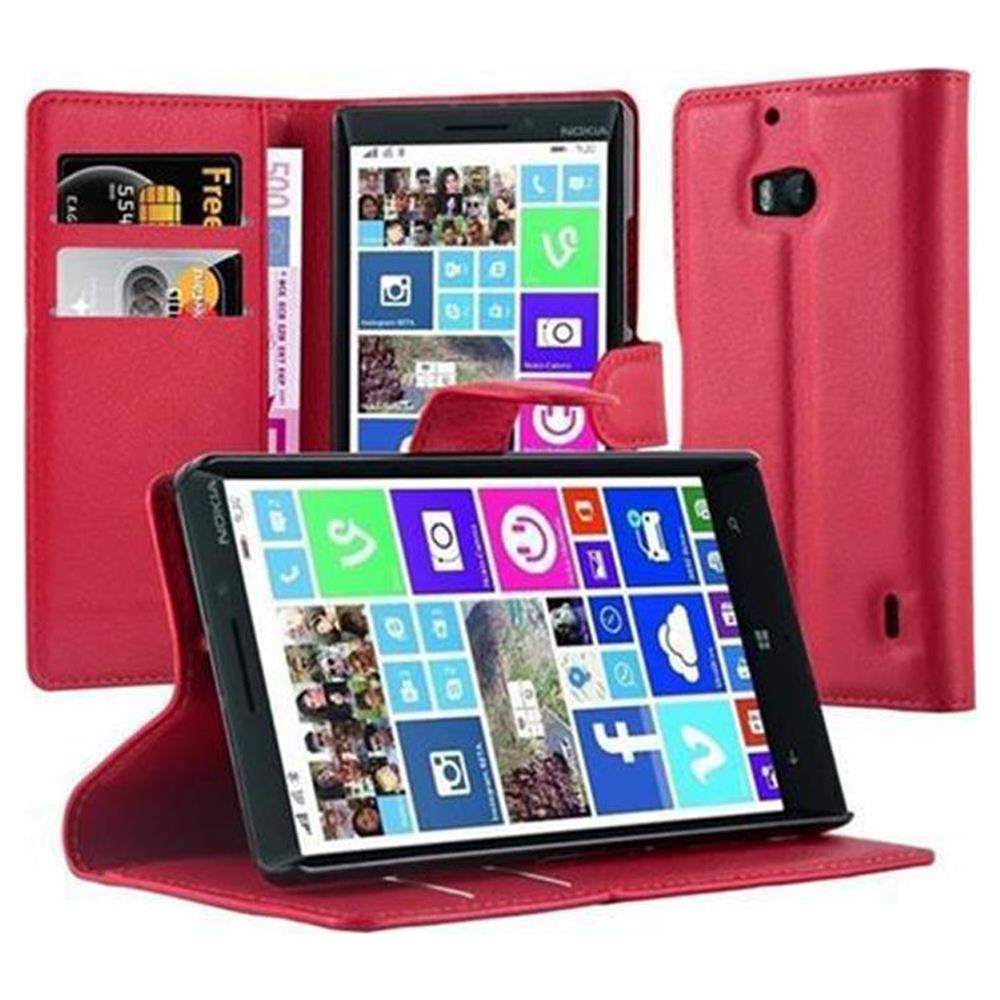 Custodia Compatibile Con Nokia Lumia 929 / 930 In Rosso Carminio - Coperchio Protettiva Con Chiusura Magnetica, Funzione Stand E Tasca Per Le Carte - Foto 1