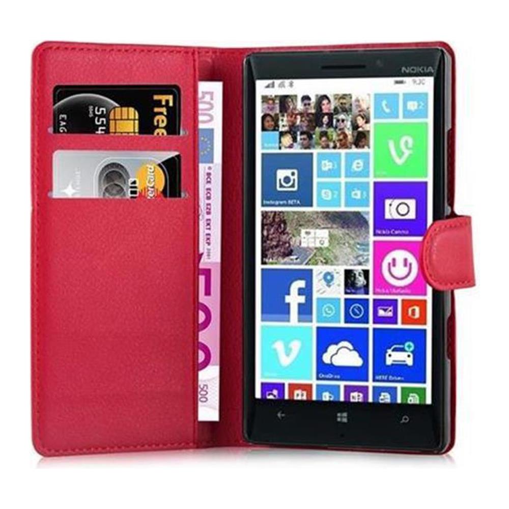 Custodia Compatibile Con Nokia Lumia 929 / 930 In Rosso Carminio - Coperchio Protettiva Con Chiusura Magnetica, Funzione Stand E Tasca Per Le Carte - Foto 2