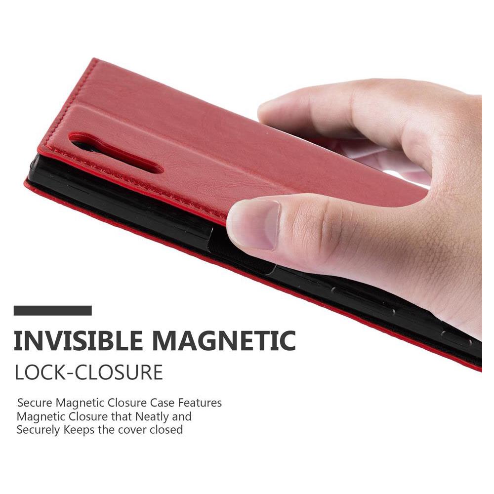Custodia Compatibile Con Sony Xperia Xz / Xzs In Rosso Mela - Coperchio Protettiva Con Chiusura Magnetica, Funzione Stand E Tasca Per Le Carte - Foto 8