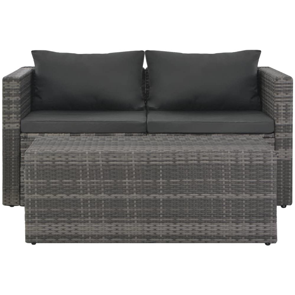 Set Divani Da Giardino 6 Pz Con Cuscini In Polyrattan Grigio - Foto 2