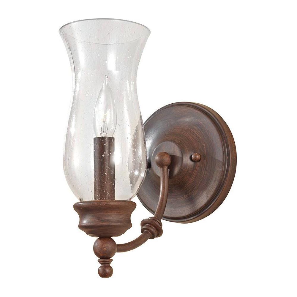 Applique Da Parete A 1 Candela Per Interni Bronzo Antico, E14 - Foto 1