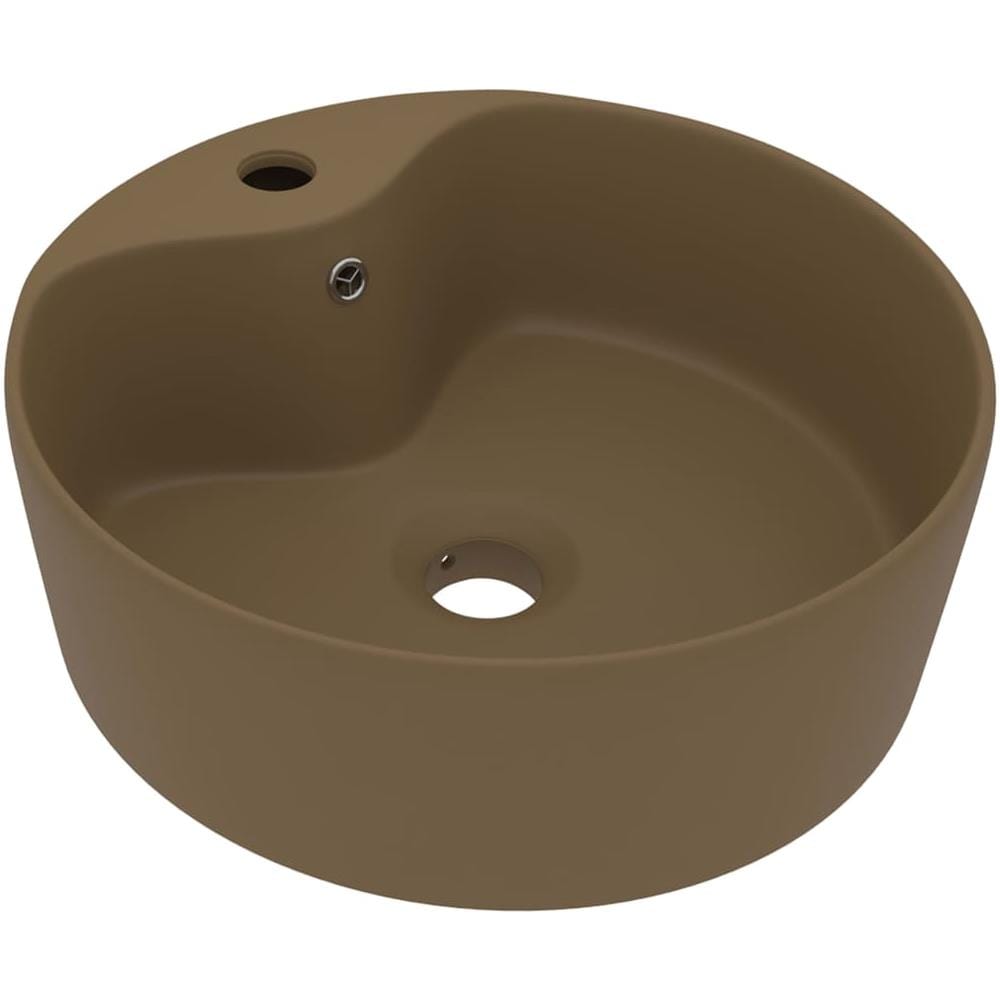 Lavandino con Troppopieno Crema Opaco 36x13 cm in Ceramica - Foto 1