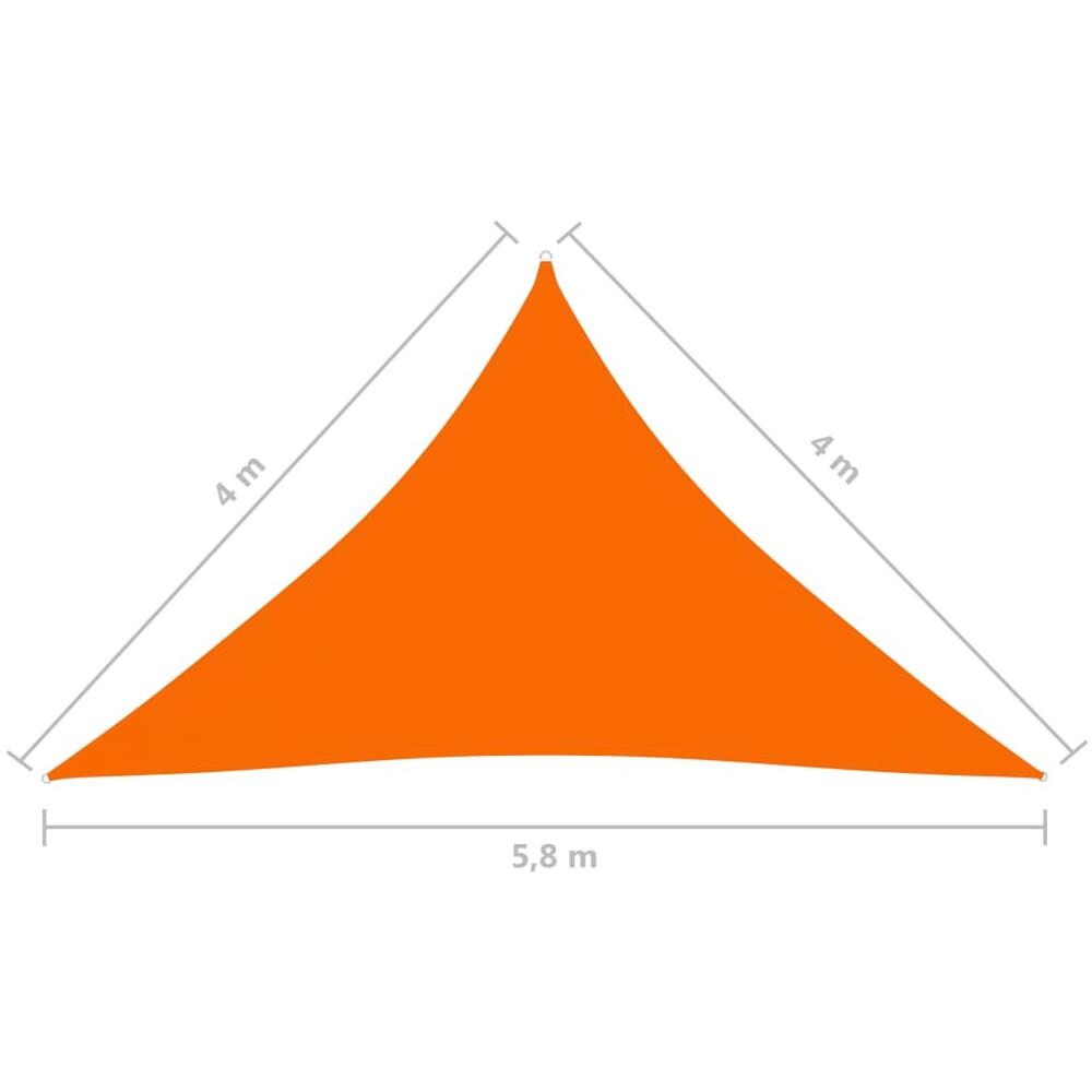 Parasole a Vela Oxford Triangolare 4x4x5,8 m Arancione - Foto 6