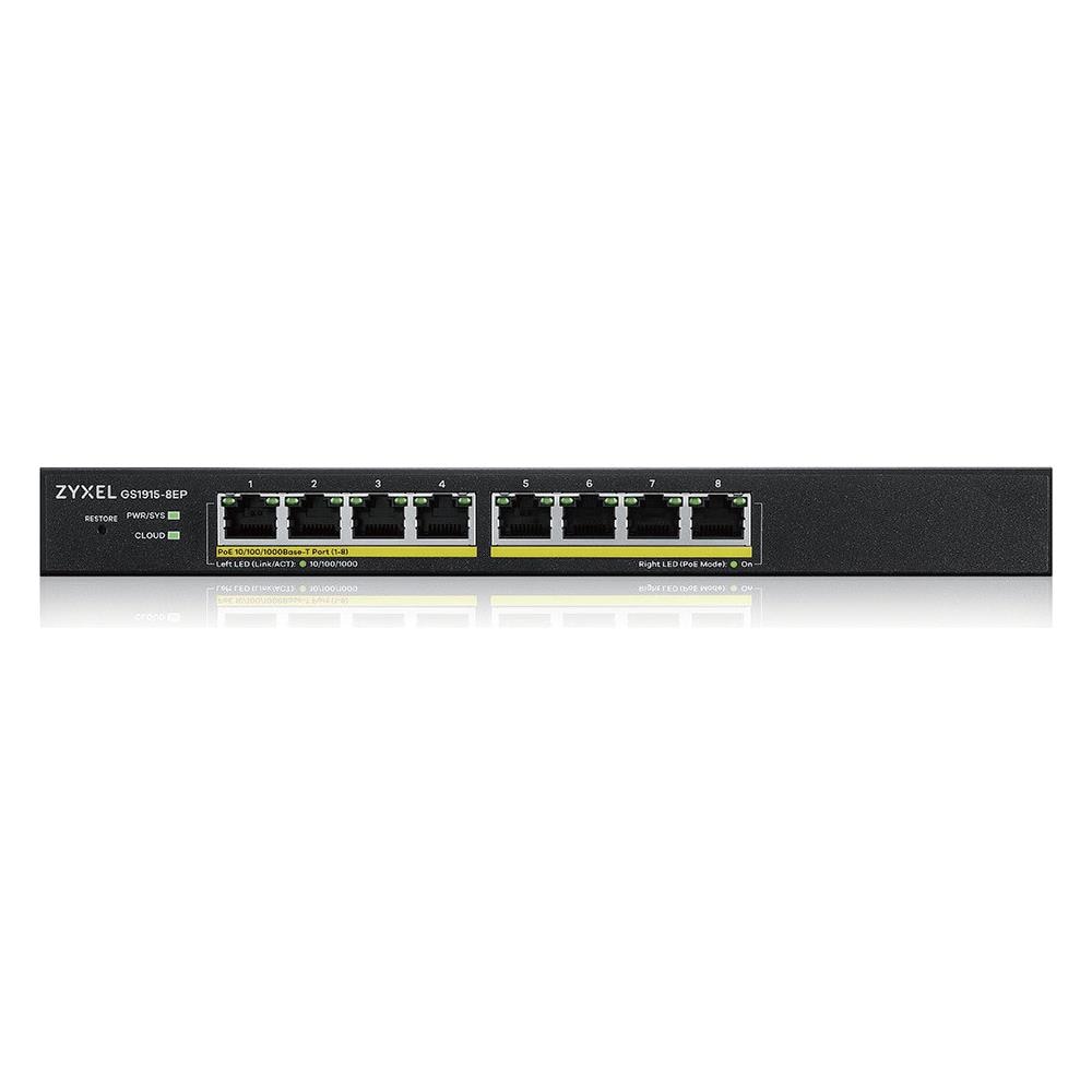 Switch GS1915-8EP con 8 Porte Gestito L2 Gigabit Ethernet (10/100/1000) Supporto Power over Ethernet (PoE) Nero - Foto 1