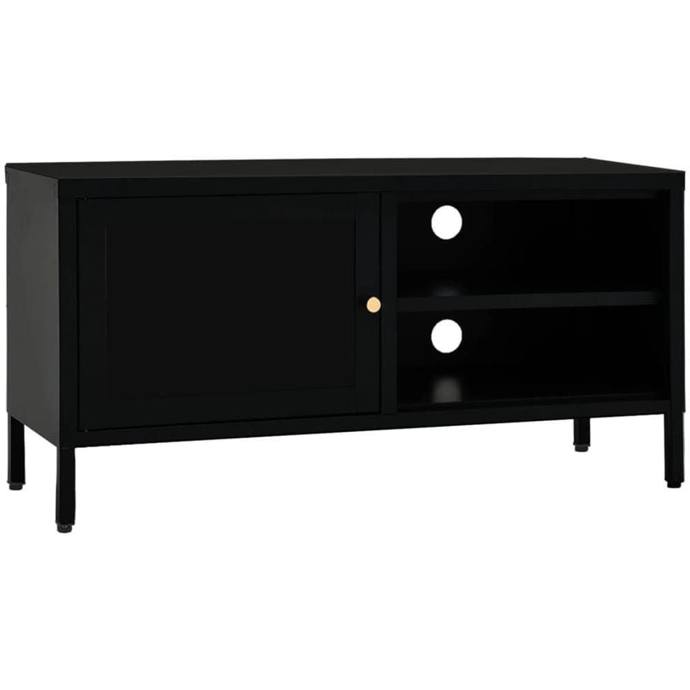 Mobile Tv Nero 90x30x44 Cm In Acciaio E Vetro - Foto 2