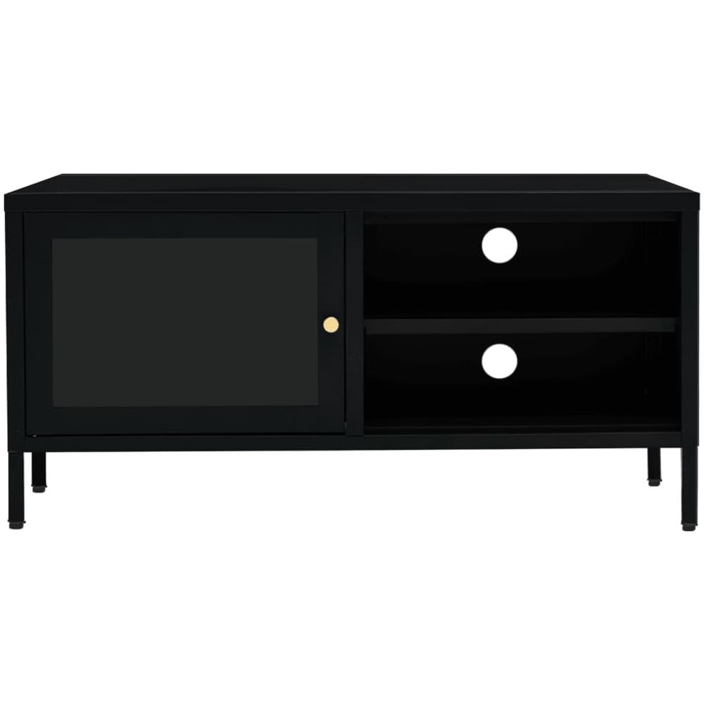 Mobile Tv Nero 90x30x44 Cm In Acciaio E Vetro - Foto 3