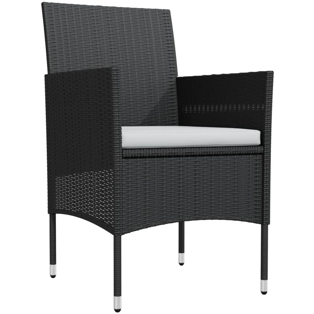 Set Mobili Da Pranzo Per Giardino 5 Pz Con Cuscini Nero - Foto 3