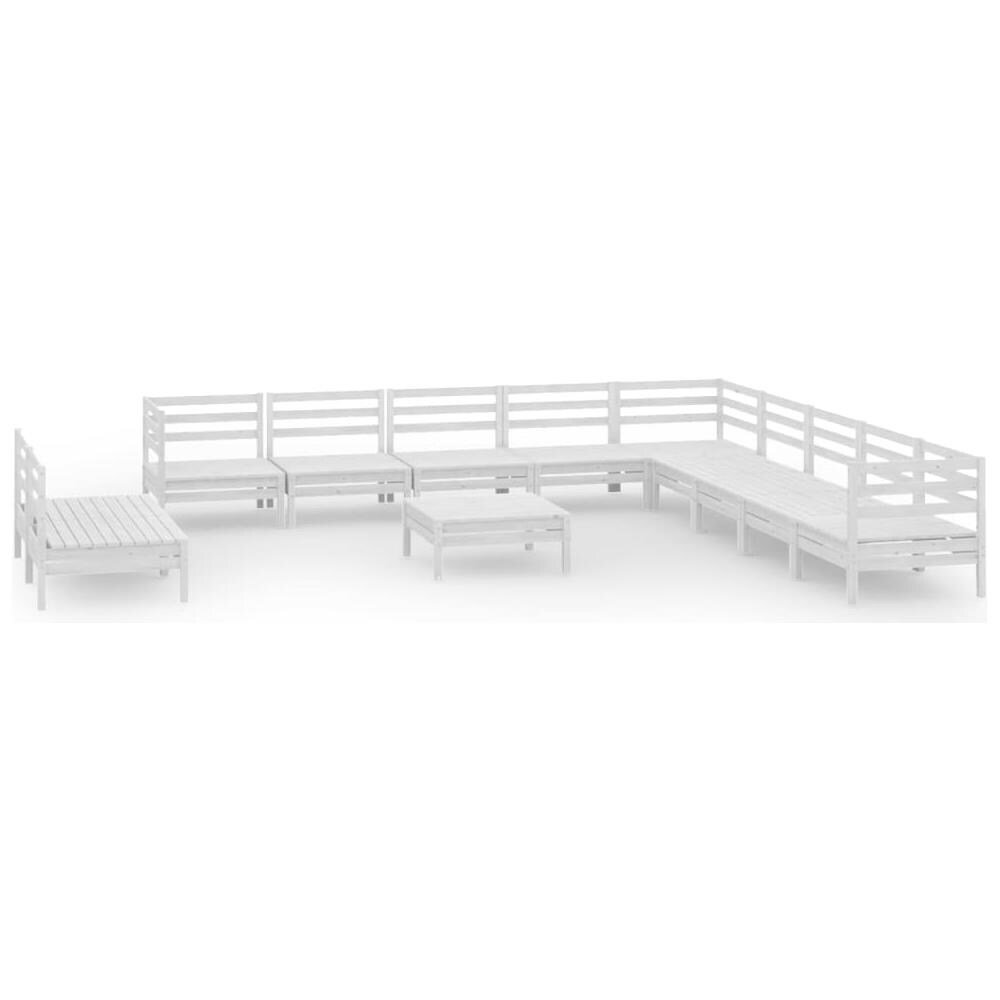 Set Divani Da Giardino 12 Pz In Legno Massello Di Pino Bianco - Foto 1