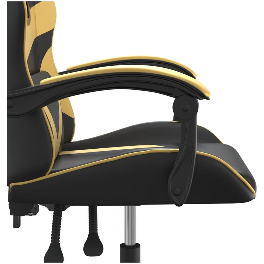 Sedia da Gaming Girevole Nera e Oro in Similpelle - Foto 10