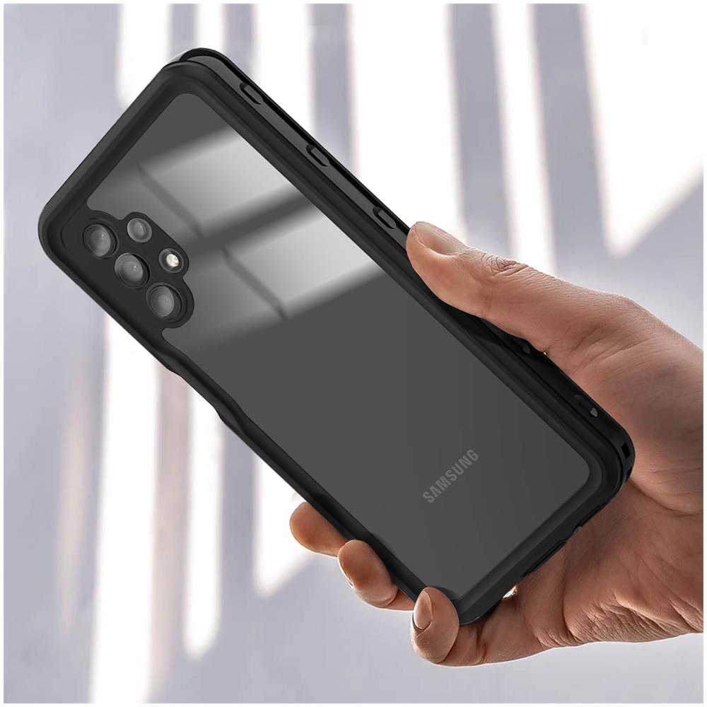 Cover Completa Per Samsung Galaxy A32 5g Waterproof Bordo Nero - Foto 2