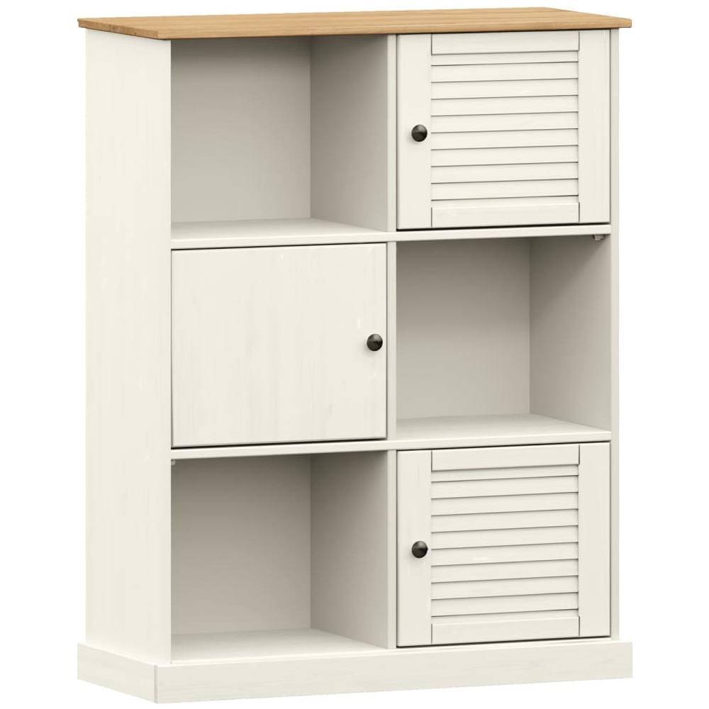 Libreria Vigo 90x35x114,5 Cm In Legno Massello Di Pino Bianco - Foto 2