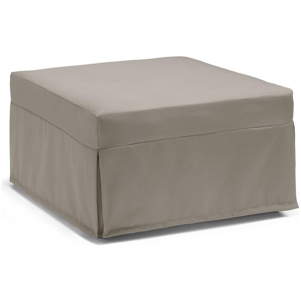 Letto Pieghevole Ancilla, Pouf Trasformabile In Letto Singolo, 100% Made In Italy, Pouf In Tessuto Da Soggiorno, Cm 80x80h45, Tortora - Foto 1