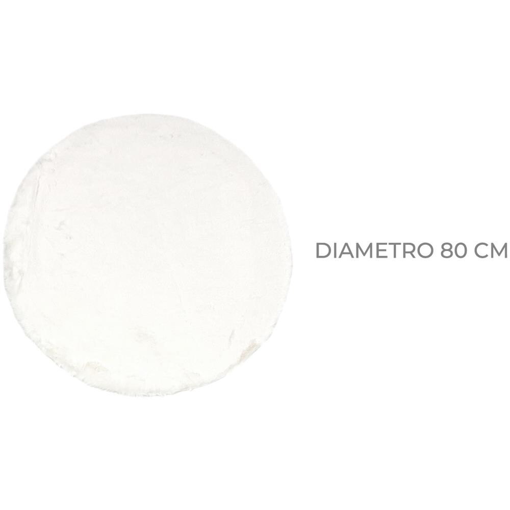 Tappeto Peloso In Pelliccia Ecologica Sagomato Modello Orsetto Varie Forme Rotondo Avorio - Foto 5