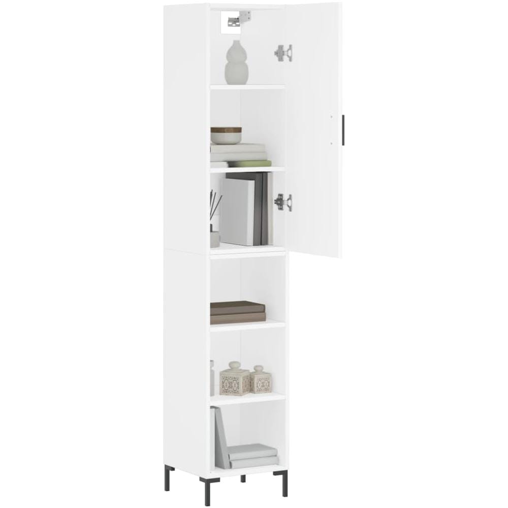 Credenza Bianca 34,5x34x180 Cm In Legno Multistrato - Foto 3