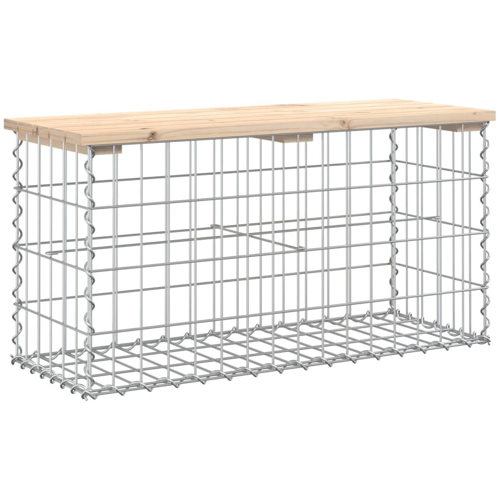 Panca Giardino Design Gabbione 83x31,5x42cm Legno Massello Pino - Foto 1