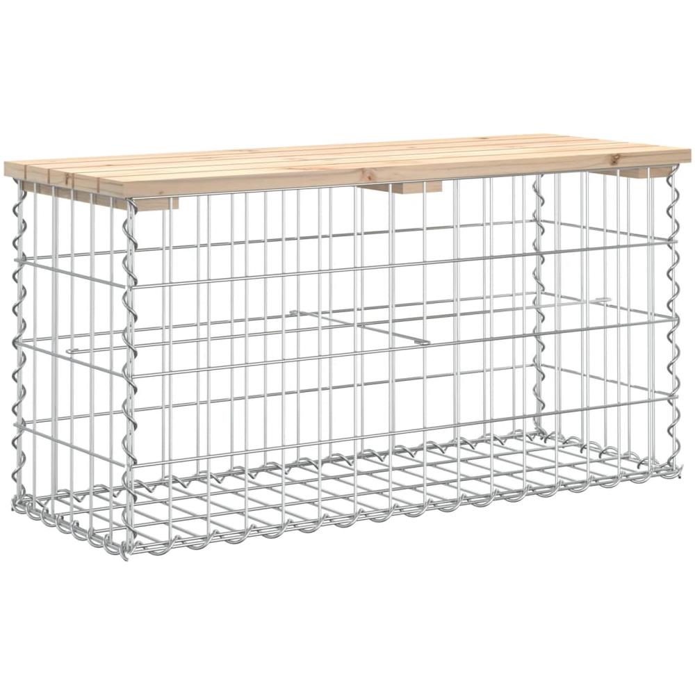 Panca Giardino Design Gabbione 83x31,5x42cm Legno Massello Pino - Foto 7