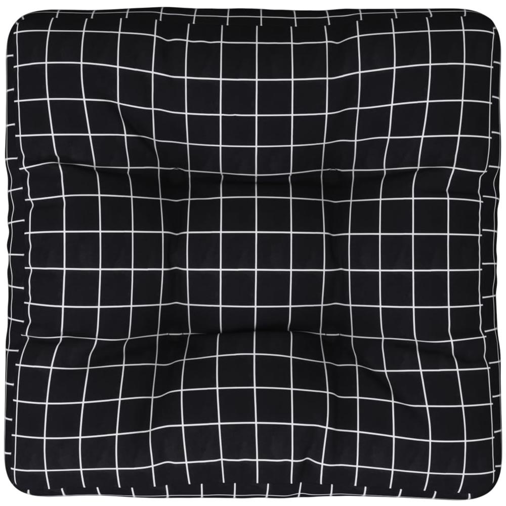 Cuscino Per Pallet Motivo A Quadri Nero 60x60x12 Cm In Tessuto - Foto 2